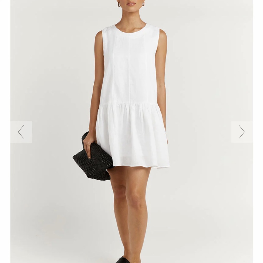Dissh white joie linen baby doll dress